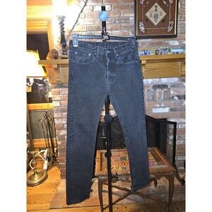 Levi’s 501 Original Fit Jeans Mens 32x30 Black Button Fly Denim